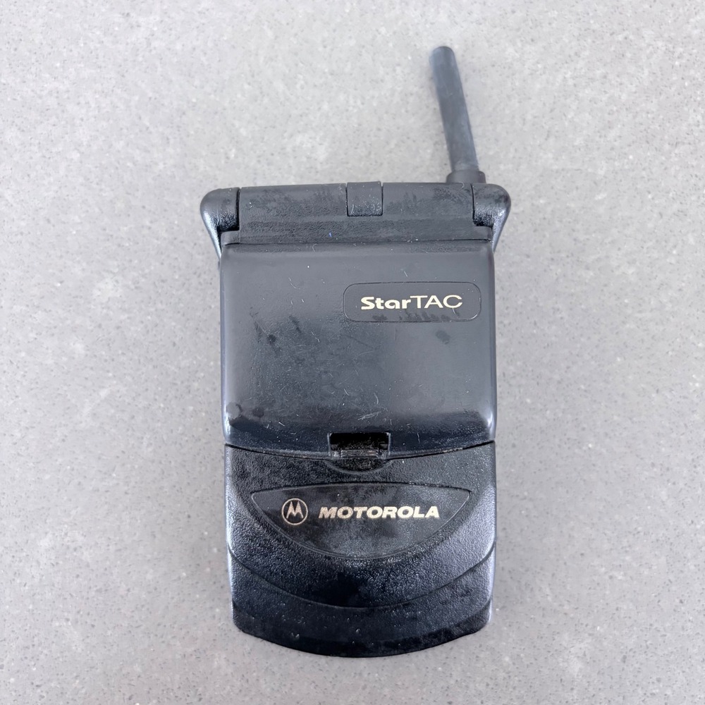 Motorola StarTAC ST7868W Vintage Flip Phone Black Verizon Dual Band UNTESTED